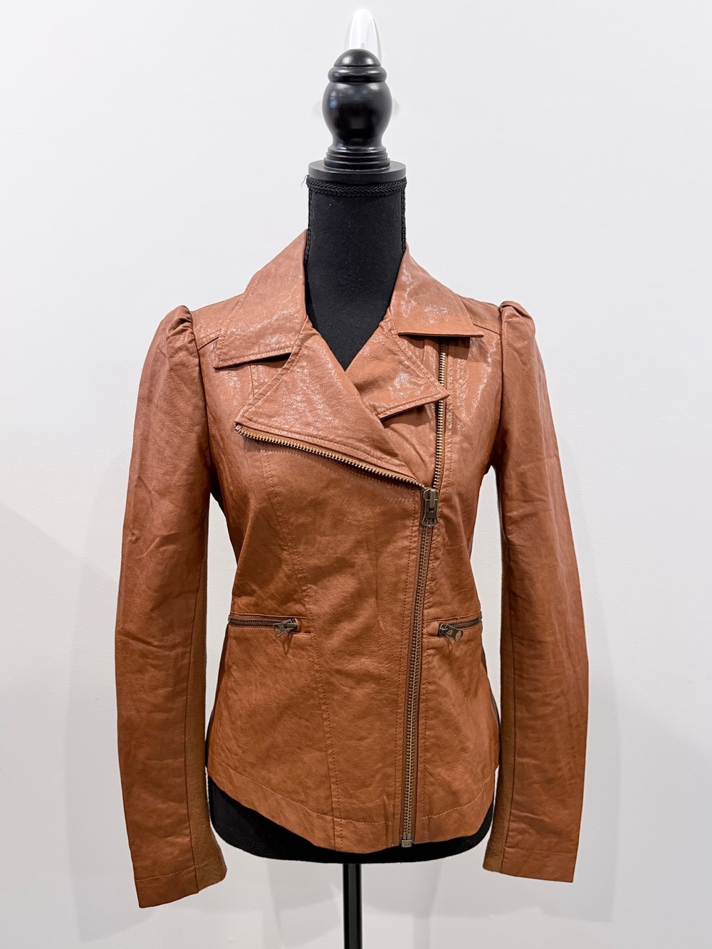 Anthropologie Brown Moto Asymmetrical Zip Jacket